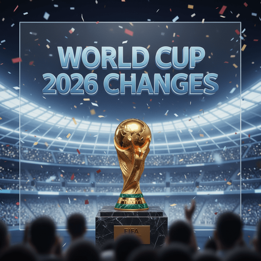 Header graphic for “World Cup 2026 New Format Explained” with 48-team bracket icons over USA, Canada, and Mexico map, highlighting key changes and betting angles